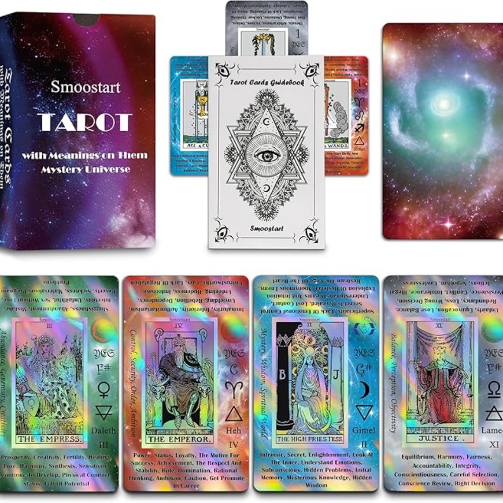 Tarot holographic deck Cards for Beginner Deck With Meanings New